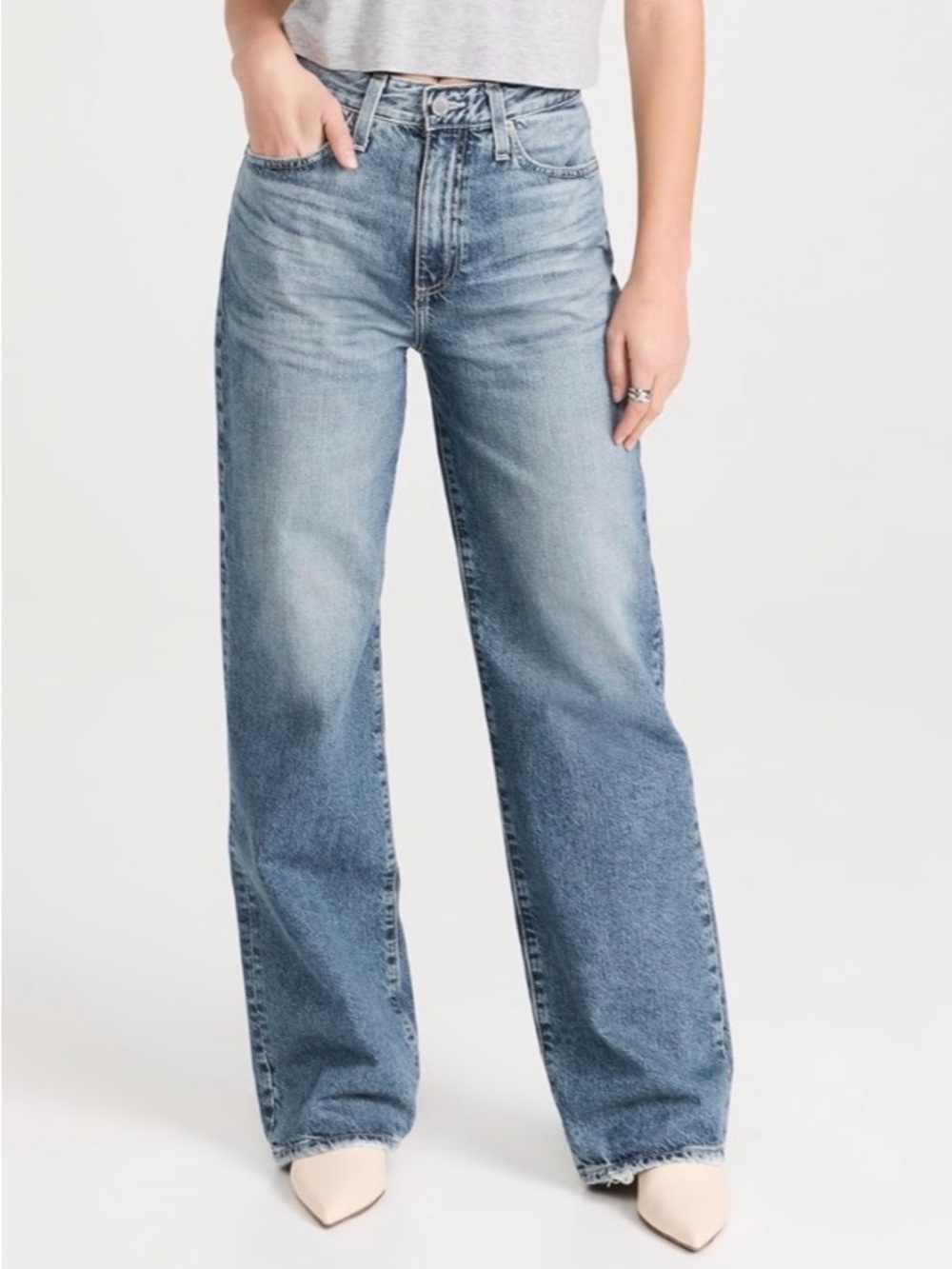 AG Kora High-Rise Wide-Leg Women’s Jeans in Rival